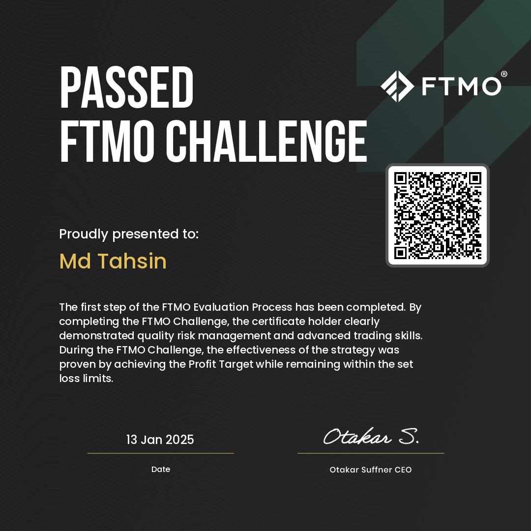 FTMO Certificate